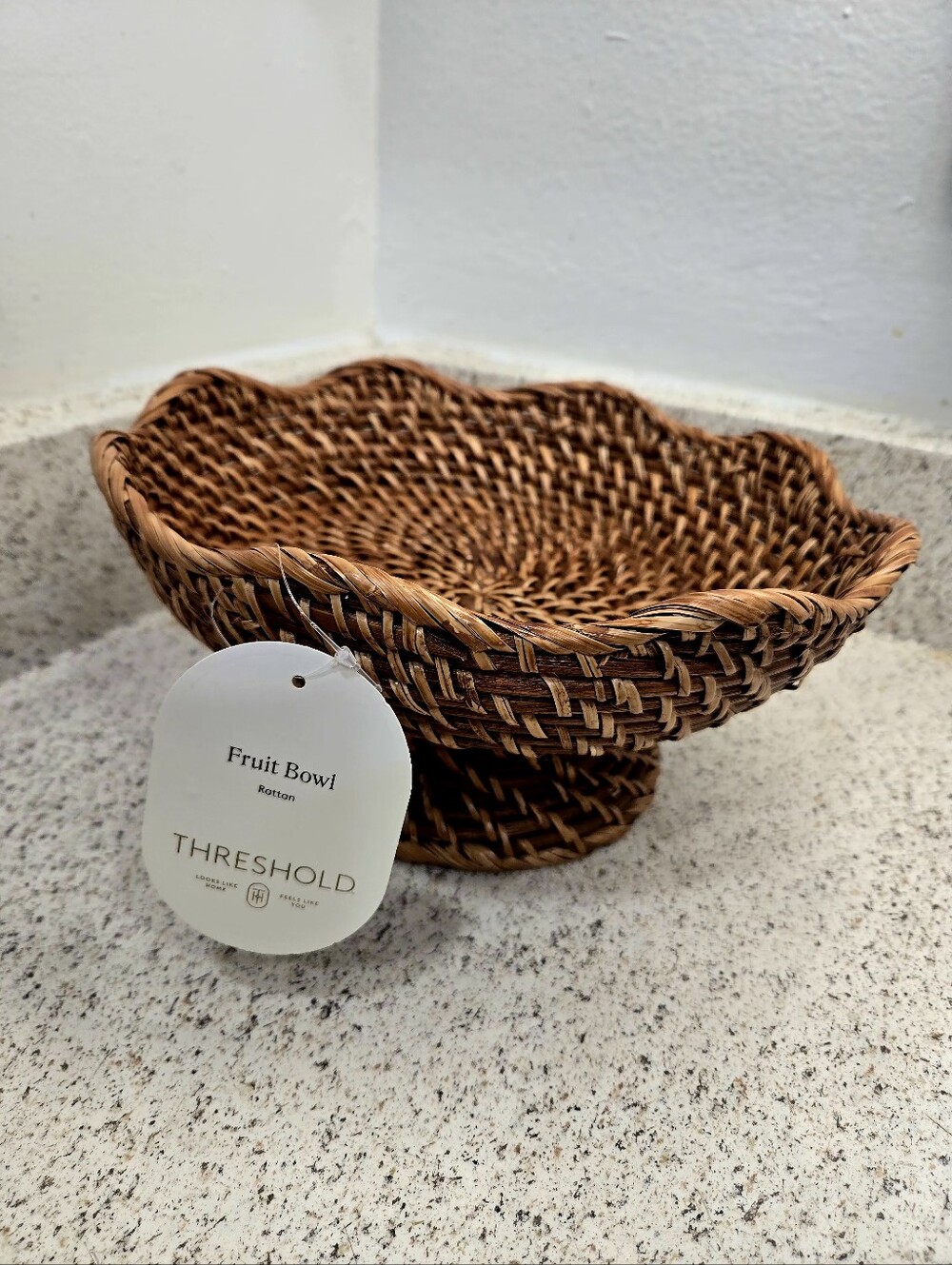 New Threshold Dark brown fruit bowl Round shape